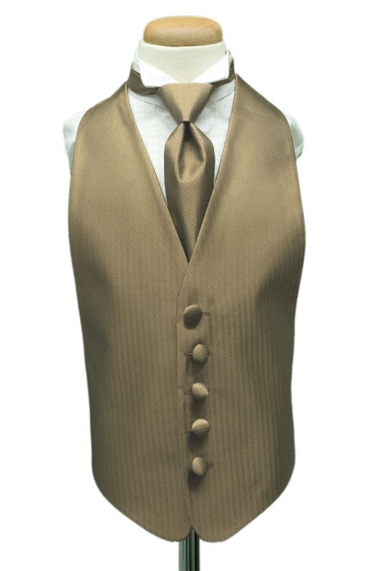 Chaleco Herringbone Champagne Niño
