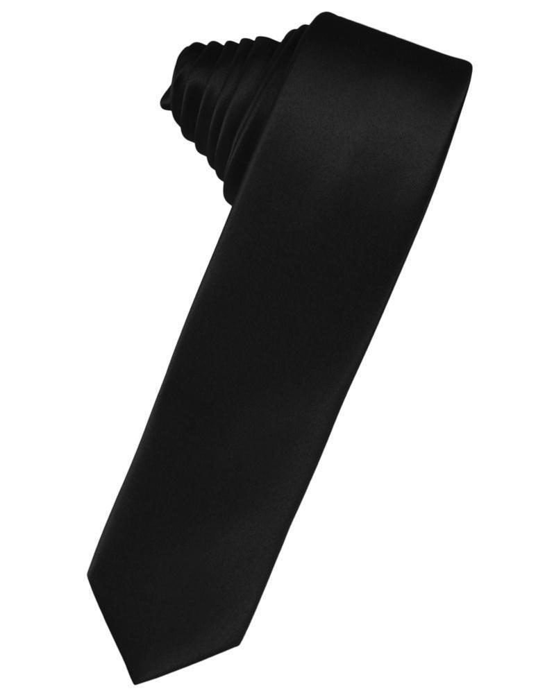 Corbata Luxury Satin Skinny Black Caballero