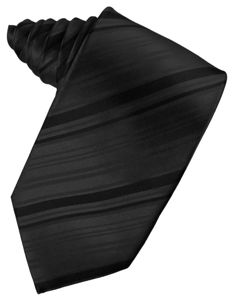 Corbata Striped Satin Black Caballero
