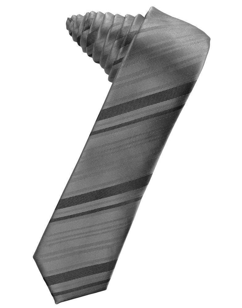 Corbata Striped Satin Skinny Charcoal Caballero