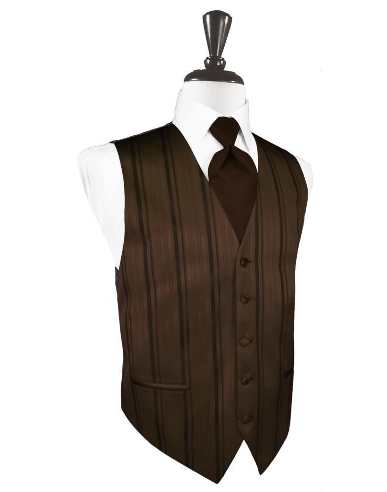 Chaleco Striped Satin Chocolate Caballero