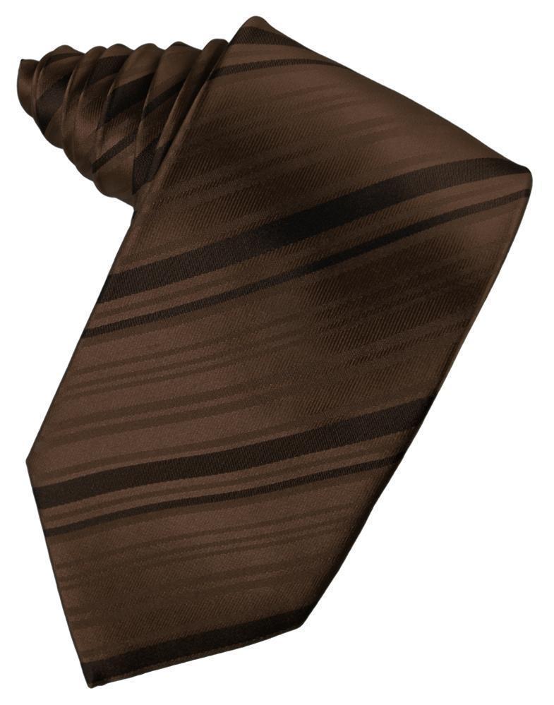 Corbata Striped Silk Chocolate Caballero