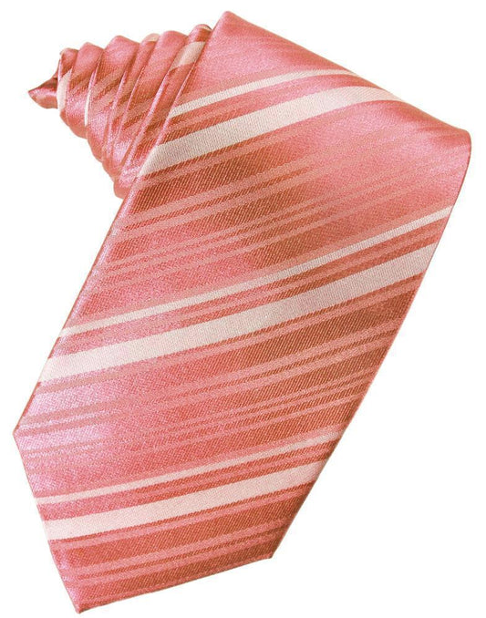 Corbata Striped Satin Guava Caballero