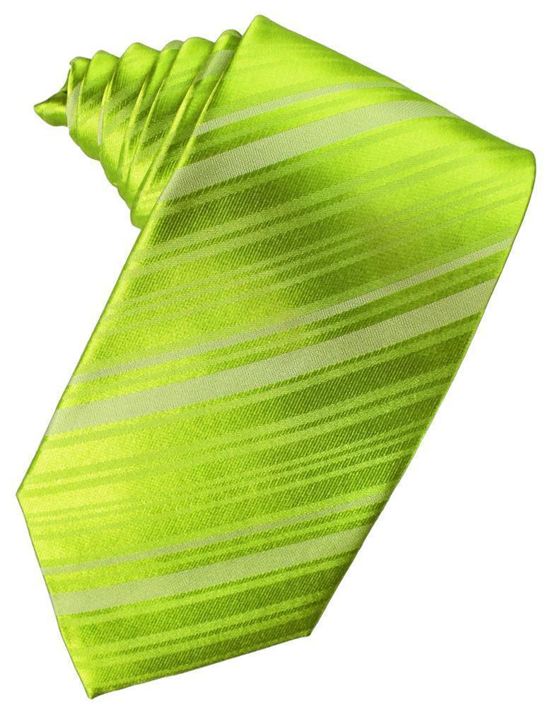 Corbata Striped Silk Lime Caballero