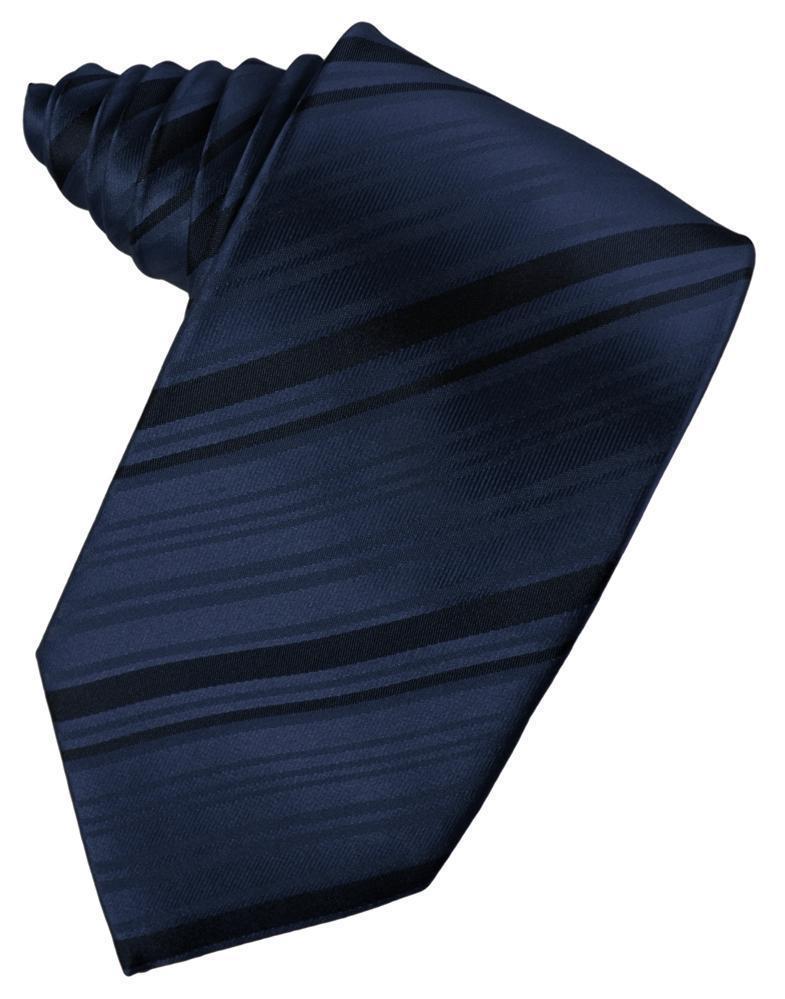 Corbata Striped Satin Midnight Blue Caballero