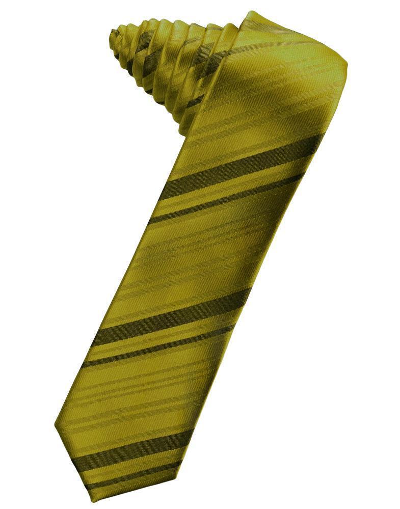 Corbata Striped Satin Skinny New Gold Caballero