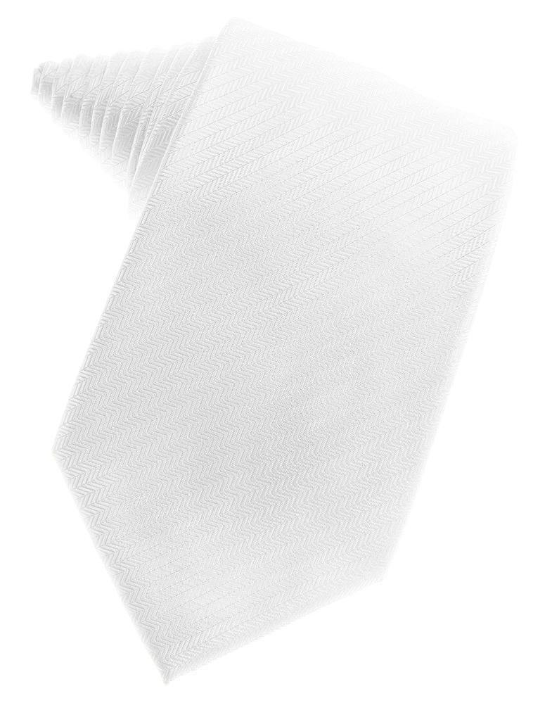 Corbata Herringbone Pure White Caballero