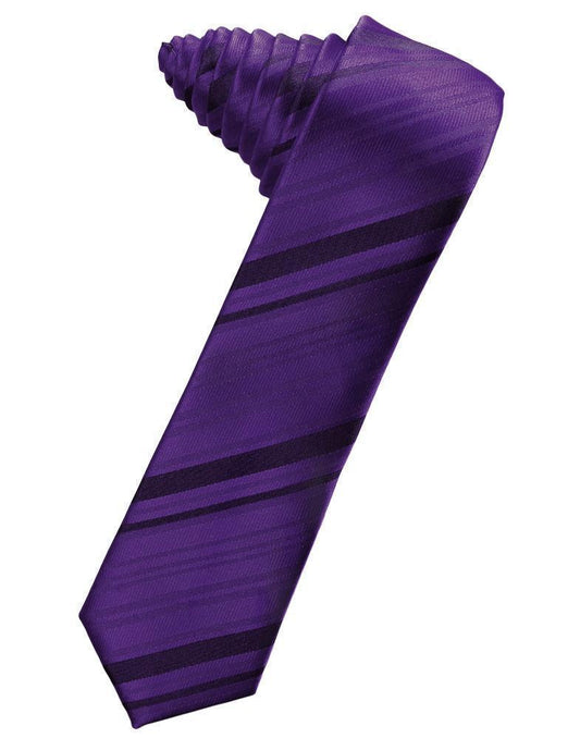 Corbata Striped Satin Skinny Purple Caballero