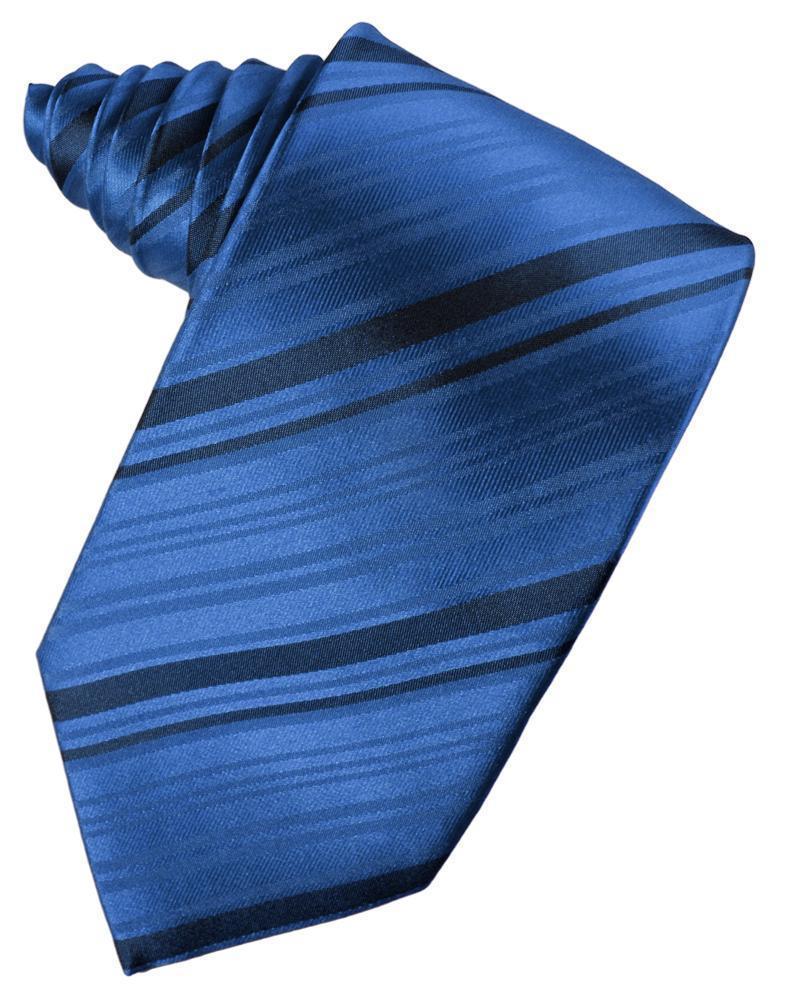 Corbata Striped Satin Royal Blue Caballero