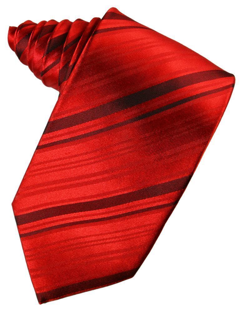 Corbata Striped Silk Scarlet Caballero
