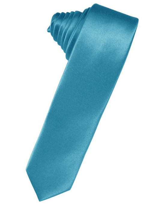 Corbata Luxury Satin Skinny Turquoise Caballero