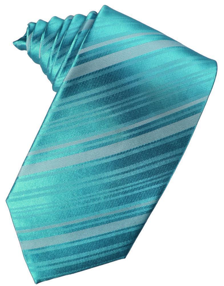 Corbata Striped Satin Turquoise Caballero
