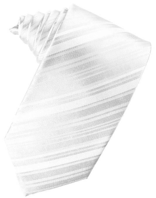 Corbata Striped Satin White Caballero
