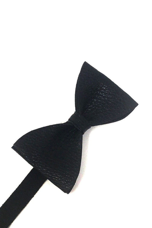 Corbatín Textured Leather Black Caballero